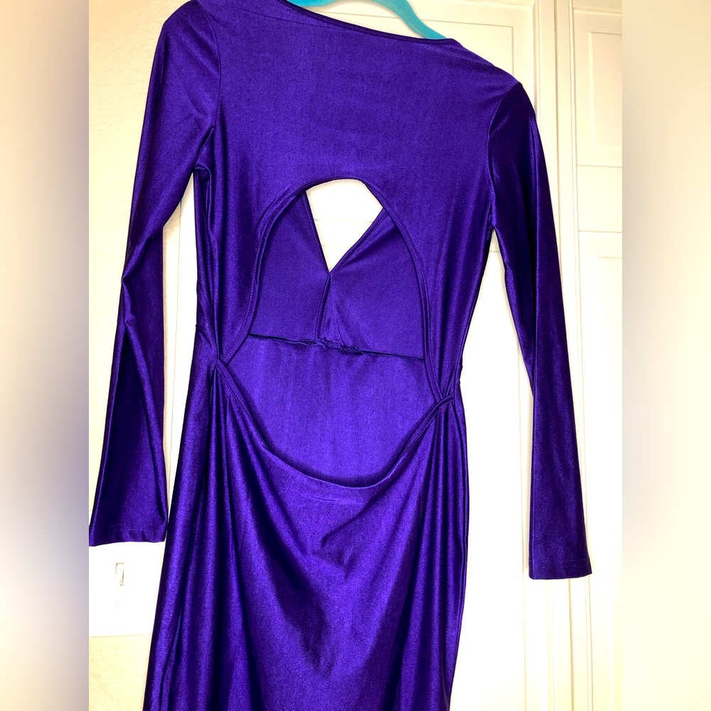 PURPLE MIDI BODYCON DRESS